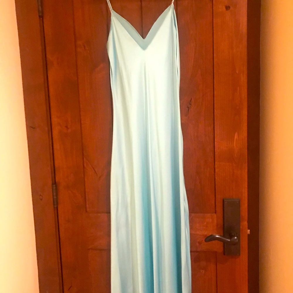 Dannijo aqua blue silk slip maxi dress m nwot - Picture 3 of 5